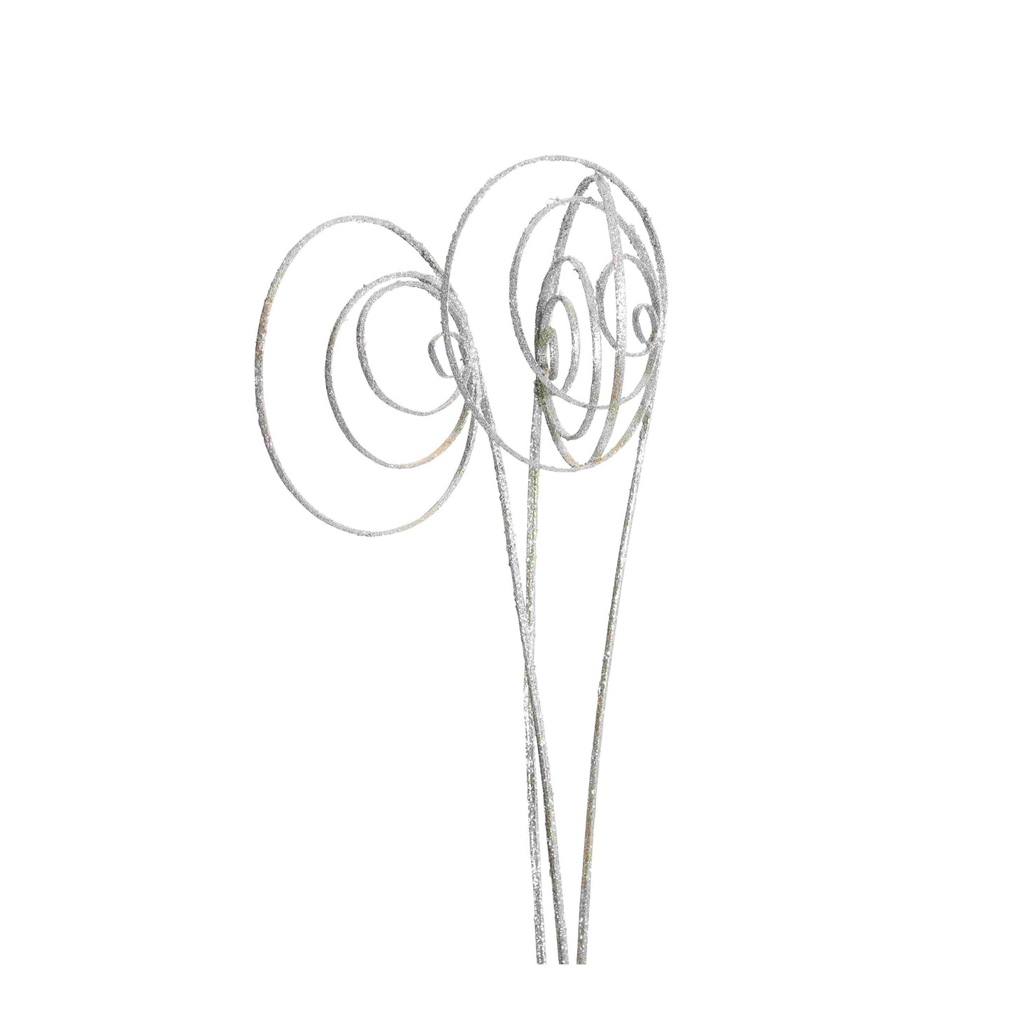 jumbo cane circles - 3 stem - silver glitter
