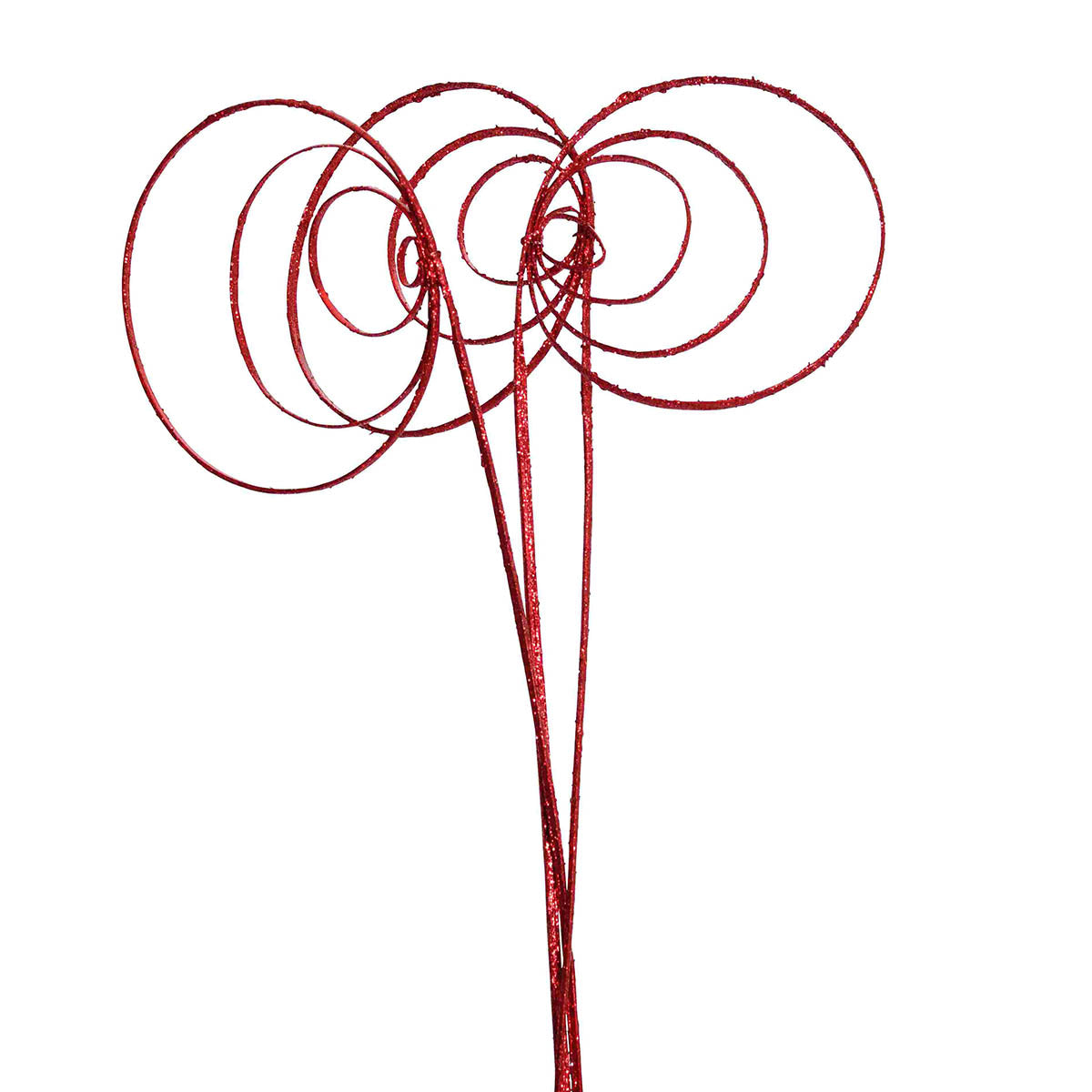 jumbo cane circles - 3 stem - red glitter