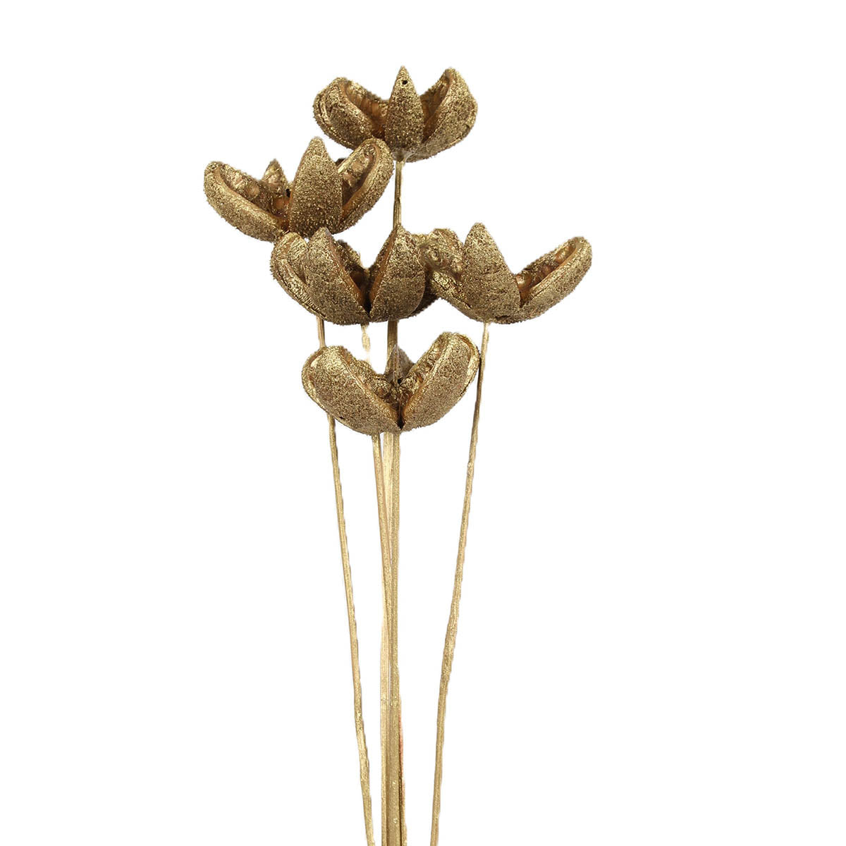 bullet flowers - 5 stem - gold metallic
