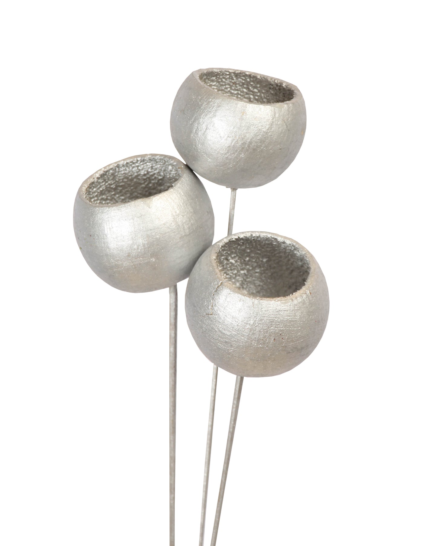 bell cups - stem - silver metallic - bulk - 125/case