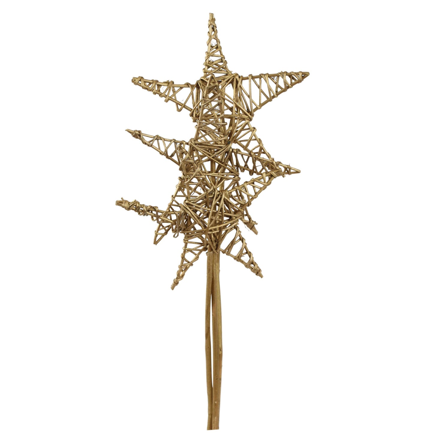jumbo lata star - 3 stem - gold metallic