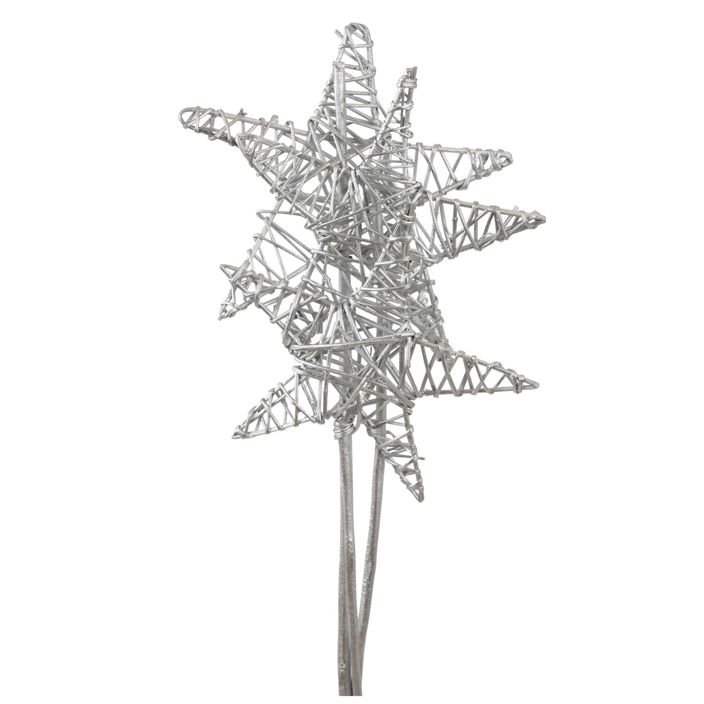 jumbo lata star - 3 stem - silver metallic