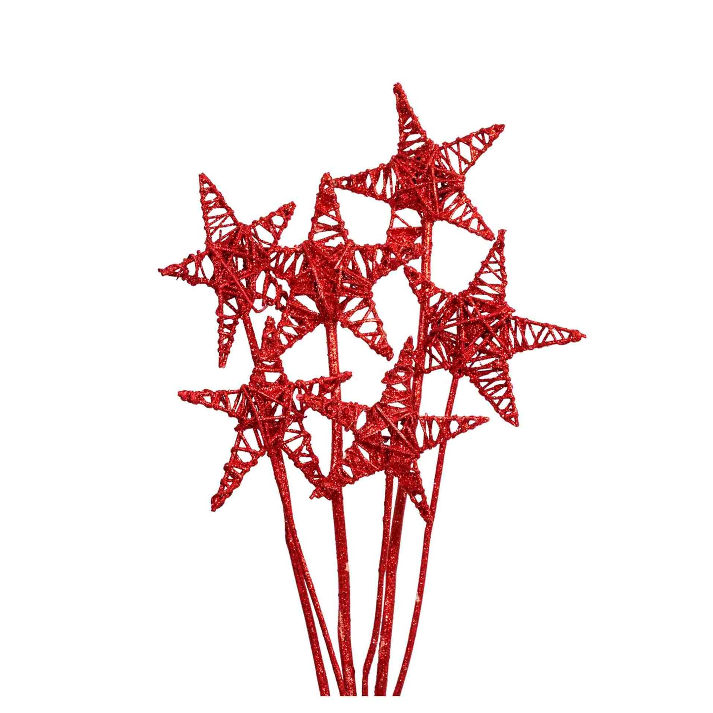 lata star 15 cm - red glitter - bulk - 100/case