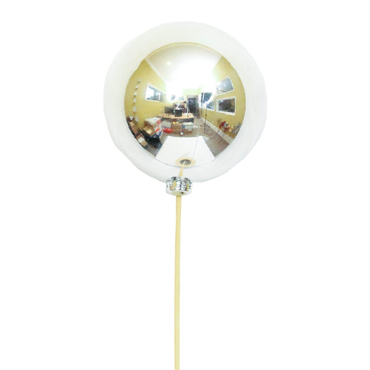 ornamental balls 15cm (1 stem) silver glossy