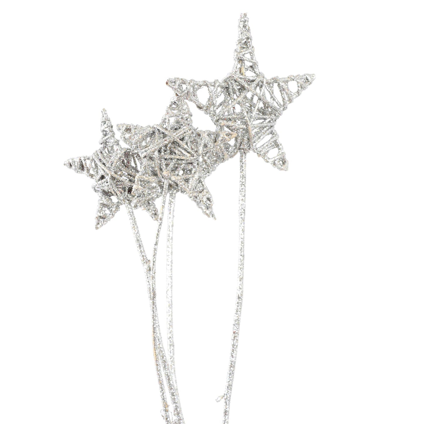 lata star - mixed sizes - silver glitter
