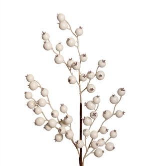 berry branch - large berry spray - white