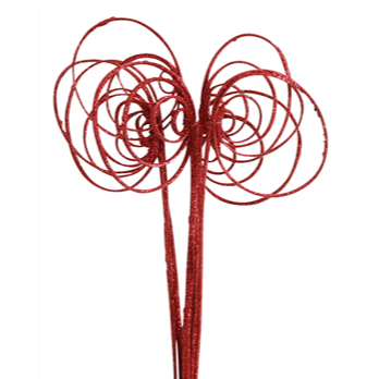 cane circles - 10 stem - red glitter