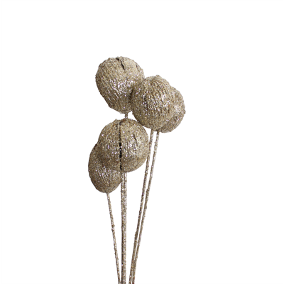 mintola balls - 6 stem - champagne glitter