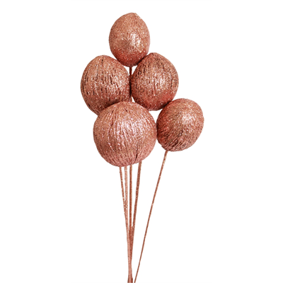 mintola balls - 6 stem - copper glitter