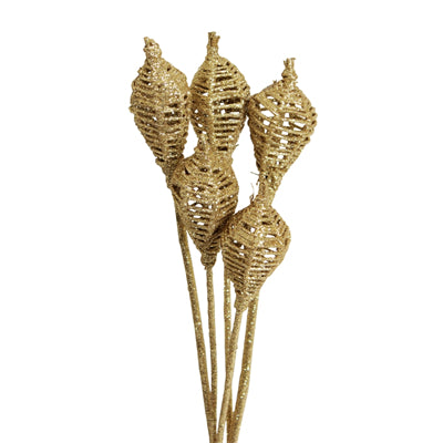 lantern - gold glitter - bulk - 125/case