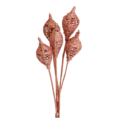 lantern - 6 stem - copper glitter