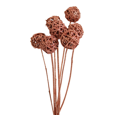 kamboi balls - 6cm - 10 stem - copper glitter