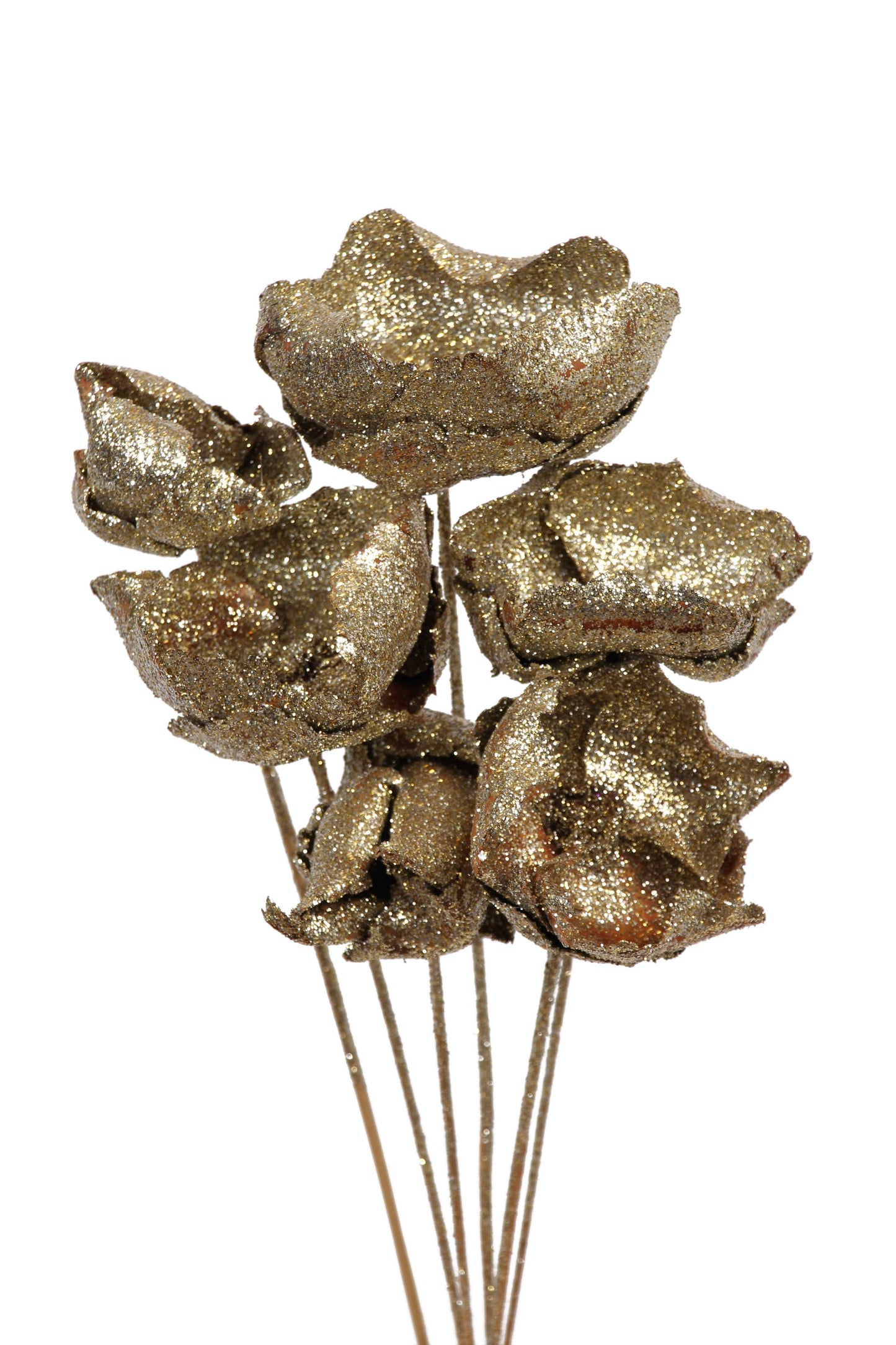 palm caps - stem - champagne glitter - bulk - 80/case