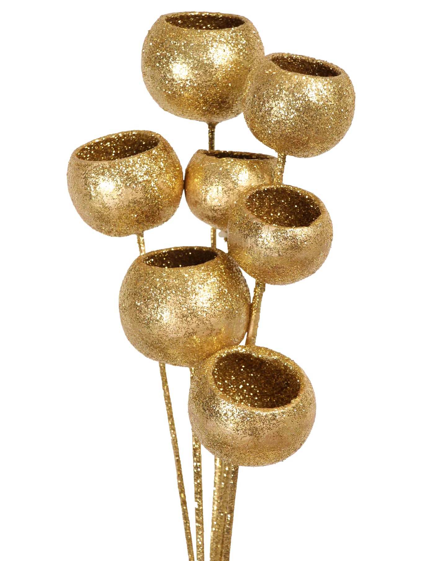 bell cups - stem - gold glitter - bulk - 125/case
