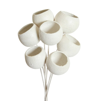 bell cups - stem - white glitter - bulk - 125/case