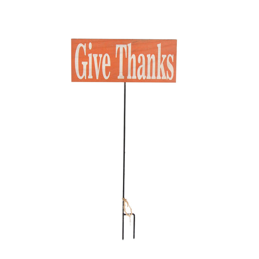 sign - give thanks - large orange