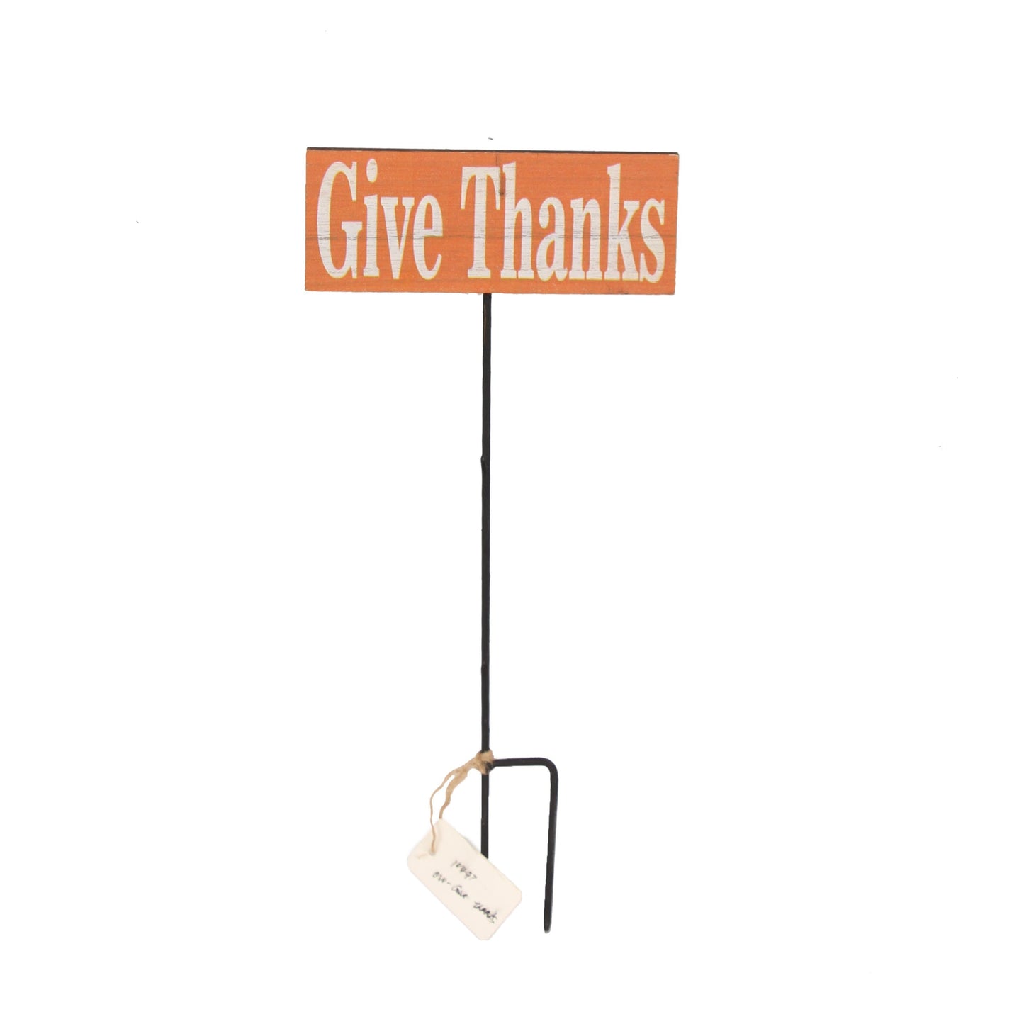 sign - give thanks - small orange