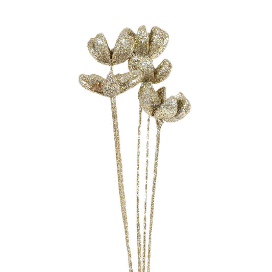 bullet flowers - 5 stem - champagne glitter