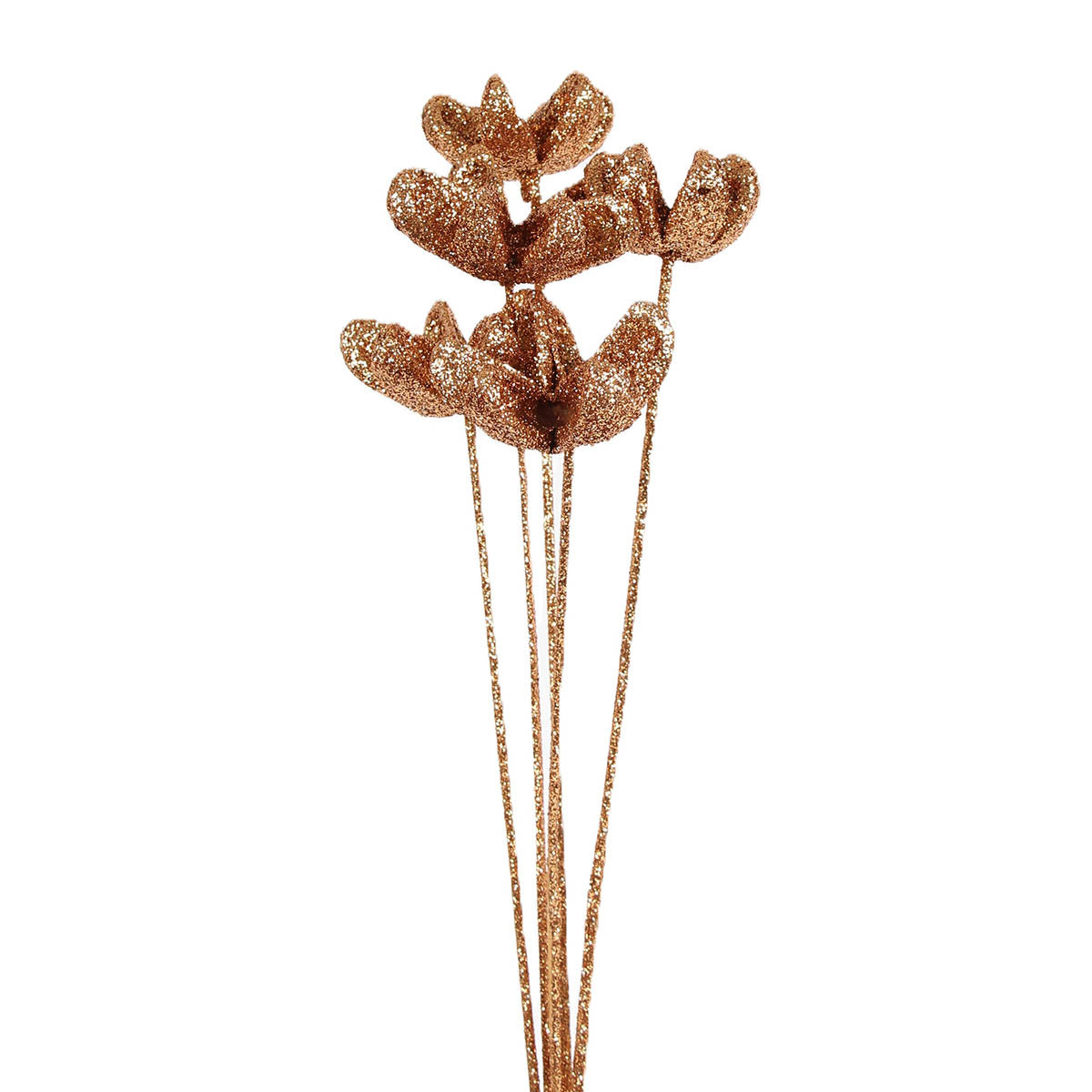 bullet flowers - 5 stem - copper glitter