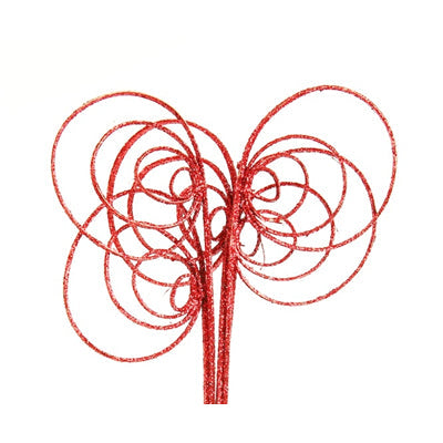 cane circles - red glitter - bulk - 300/case