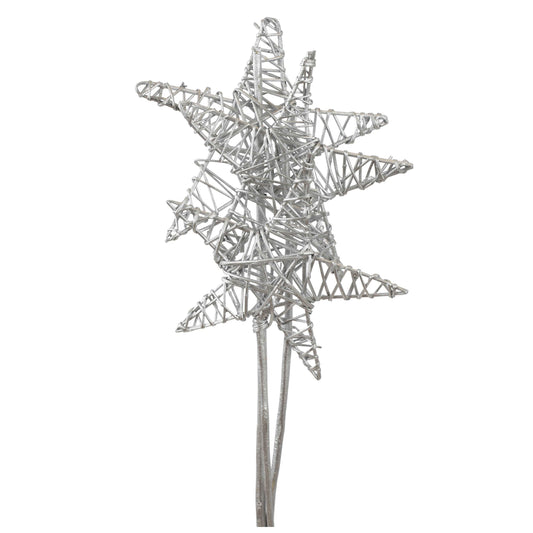 jumbo lata star - 3 stem - silver metallic