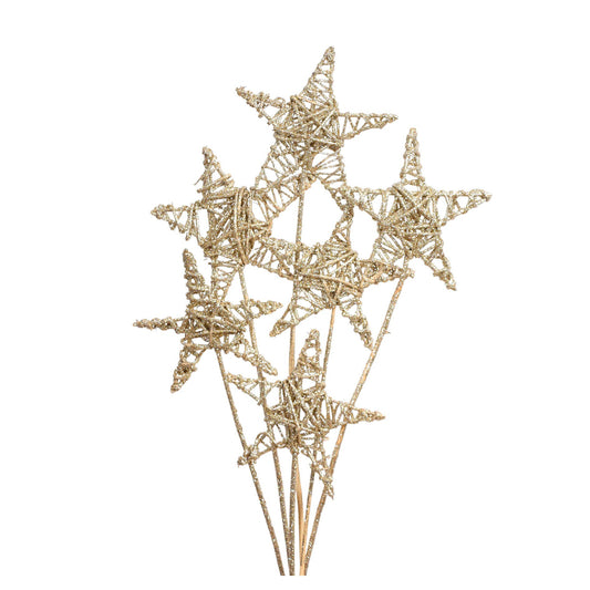lata star 15 cm - champagne glitter - bulk - 100/case