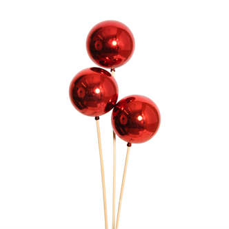 ornamental balls - 8cm - red glossy