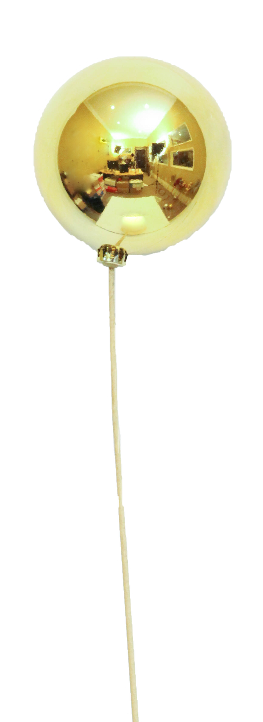ornamental balls 15cm (1 stem) gold glossy