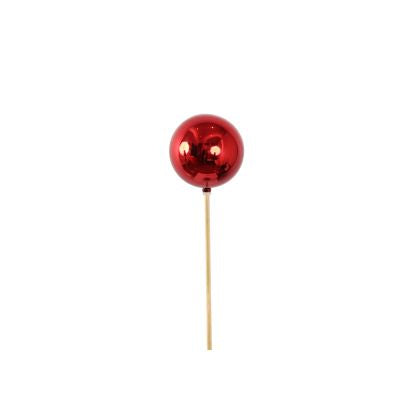 ornamental balls 15cm (1 stem) red glossy