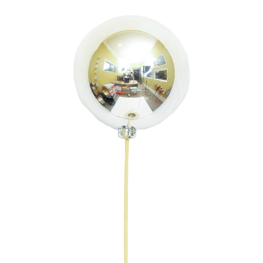 ornamental balls 15cm (1 stem) silver glossy