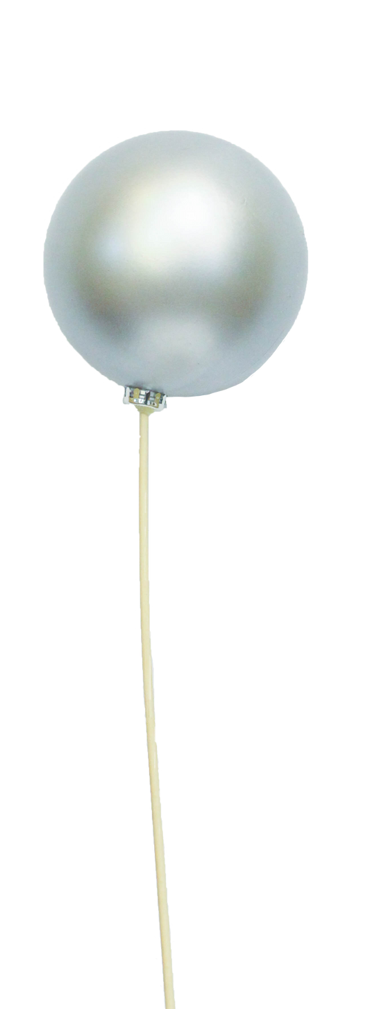 ornamental balls 15cm (1 stem) silver matte