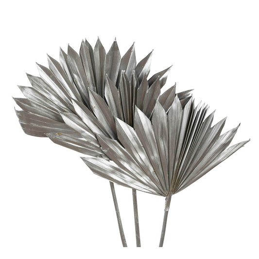 palm leave - sun cut - silver metallic - 3 stem