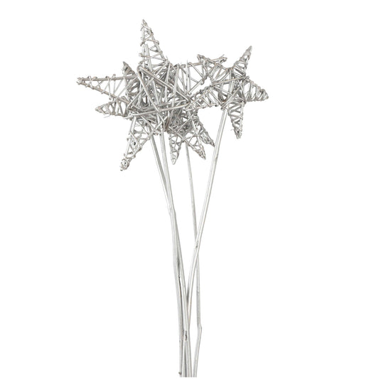 lata star - mixed sizes - silver metallic