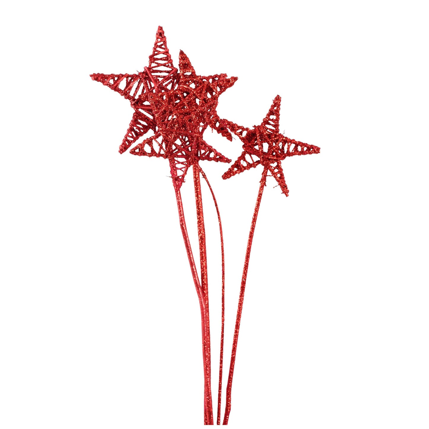lata star - mixed sizes - red glitter
