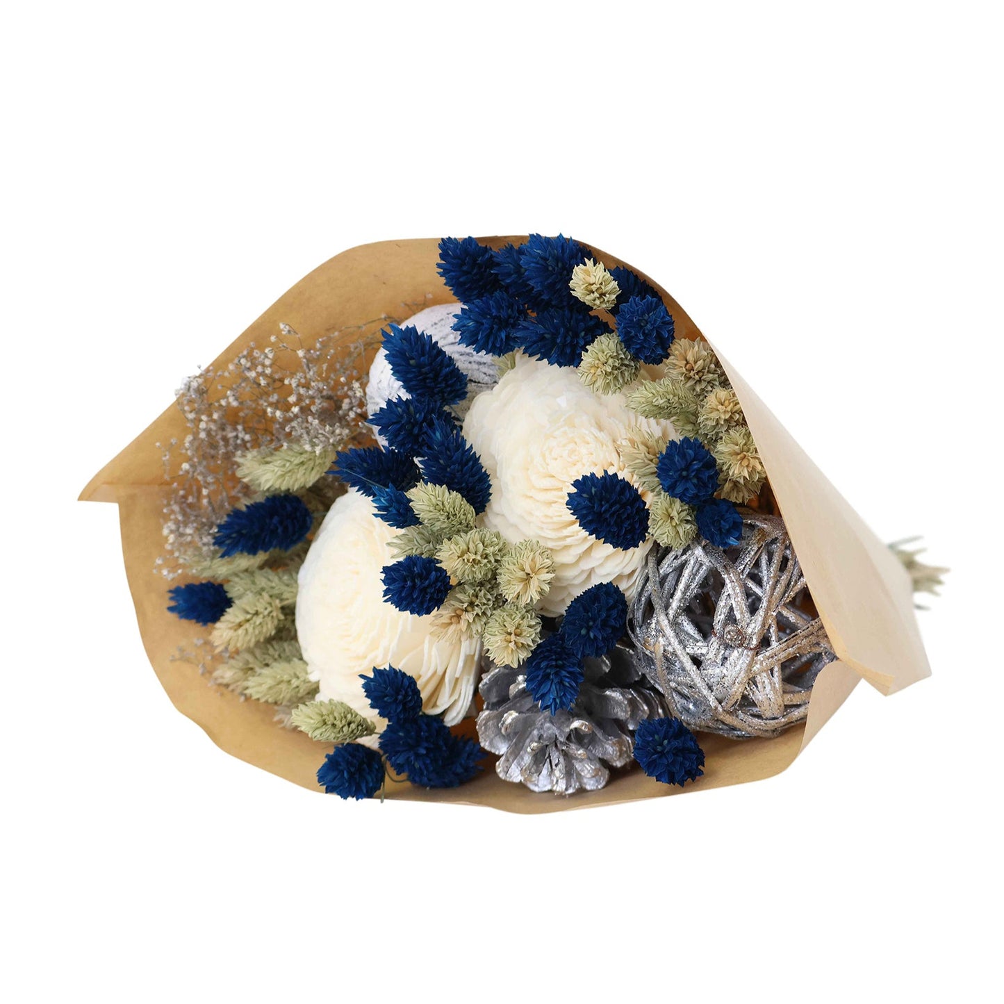 blue festive - medium round