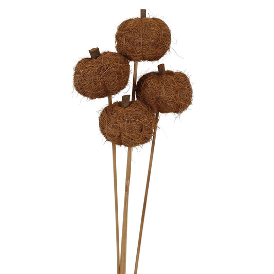 fiber pumpkins - stem - natural - bulk - 225/case