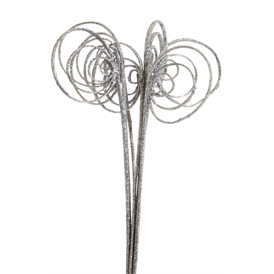 cane circles - 10 stem - silver glitter