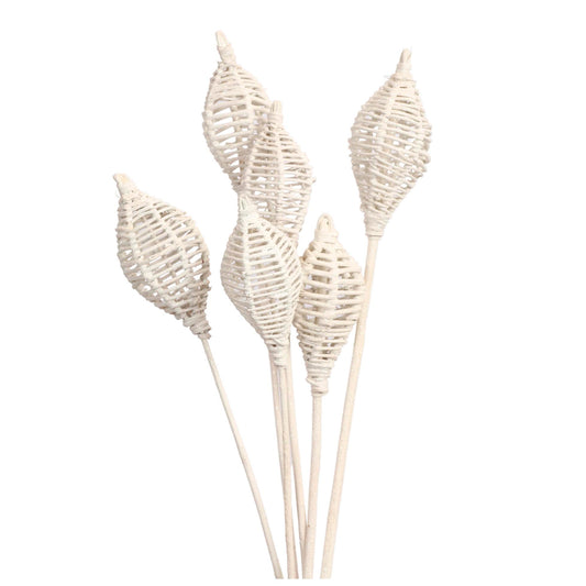 lantern (6 stem) white glitter