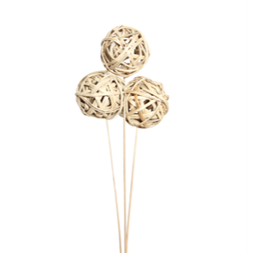 kamboi balls - 8 cm - bleached - stem - bulk - 150/case