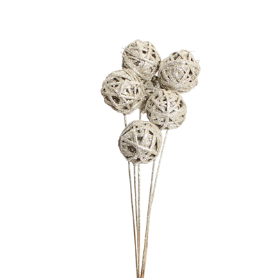 kamboi balls - 8cm - 6 stem - champagne glitter