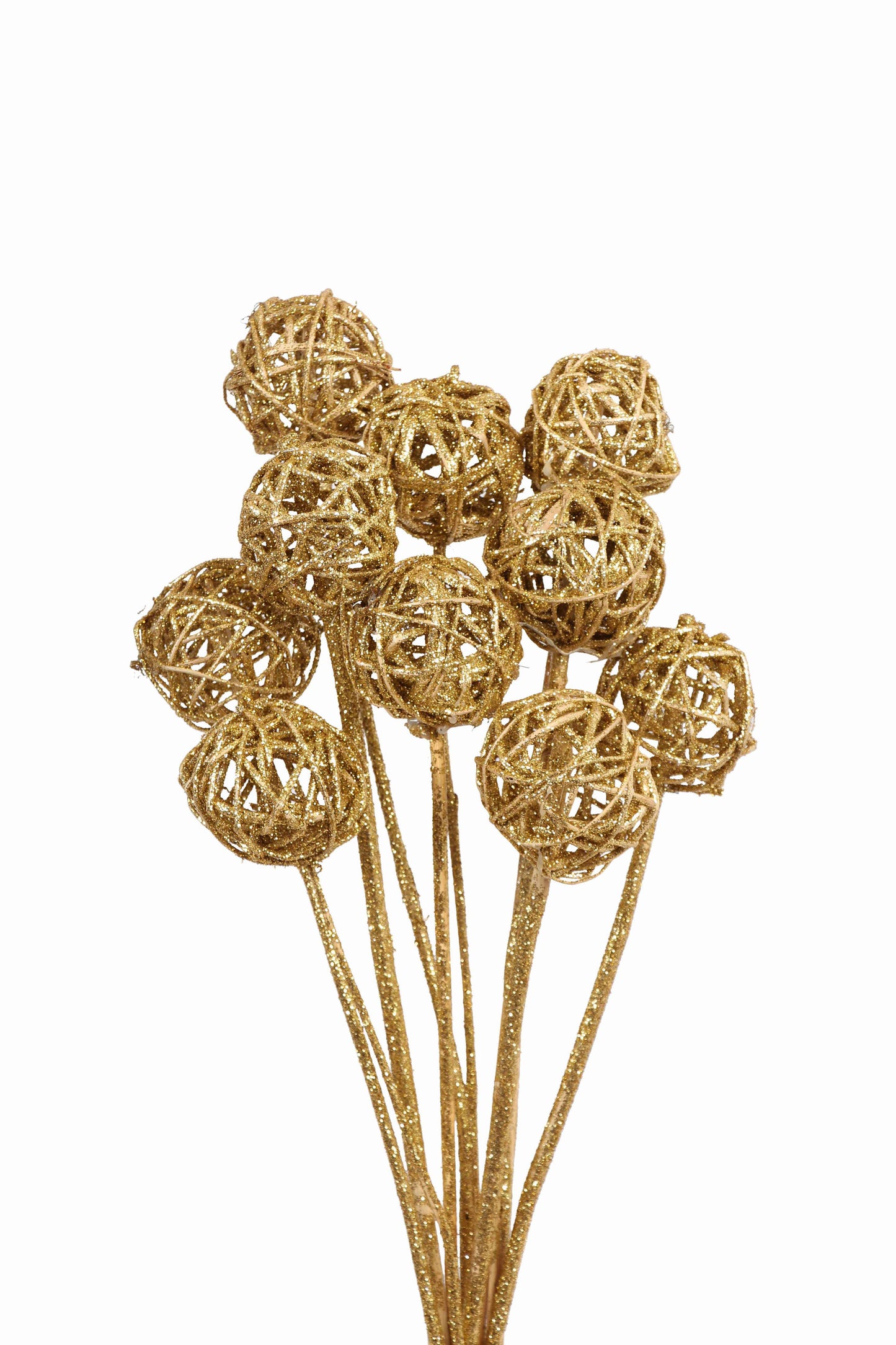 kamboi balls - 6cm - 10 stem - gold glitter