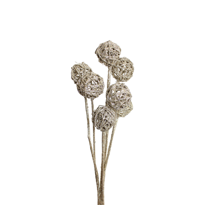 kamboi balls - 6cm - 10 stem - champagne glitter