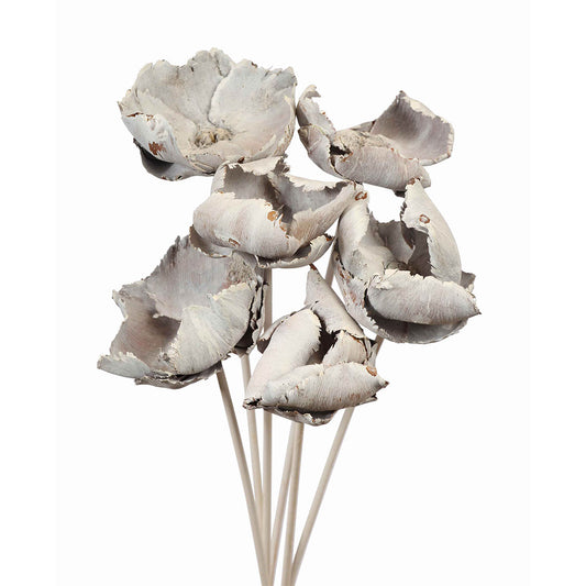 palm caps - stem - white wash - bulk - 200/case