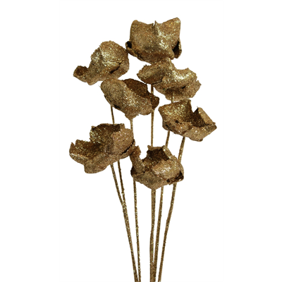 palm caps - 6 stem - gold glitter