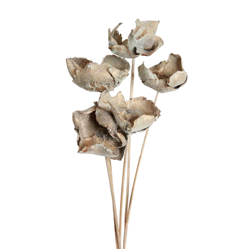 palm caps - 6 stem - gold metallic