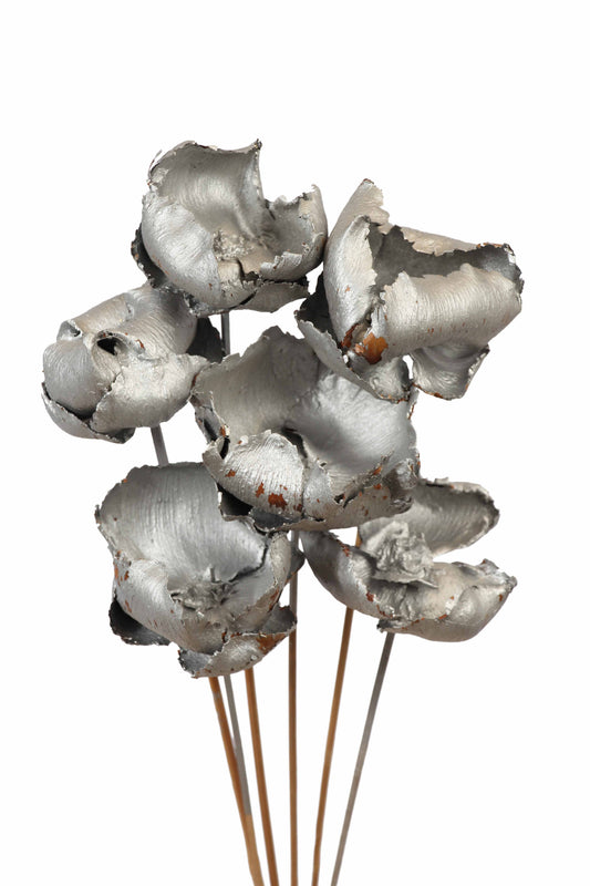 palm caps - stem - silver metallic - bulk - 80/case