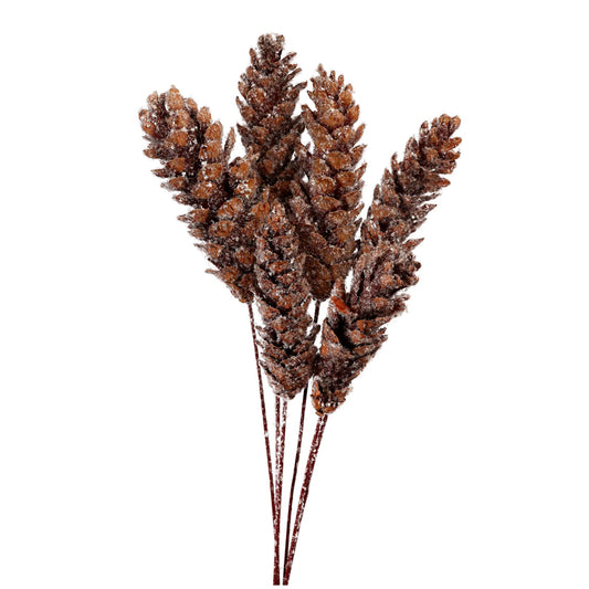 strobus pine cones - snow - bulk - 120/case