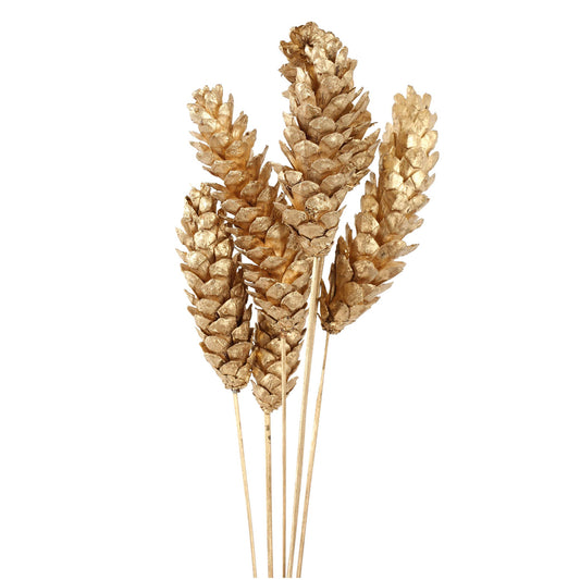 strobus pine cones - gold metallic - bulk - 120/case