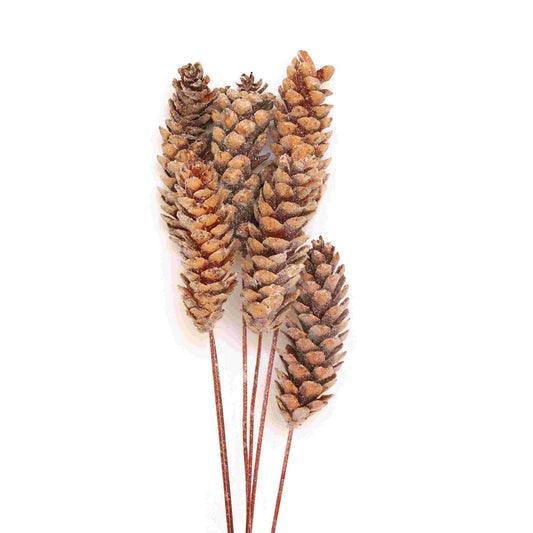 strobus pine cones - frosted glitter - bulk - 120/case
