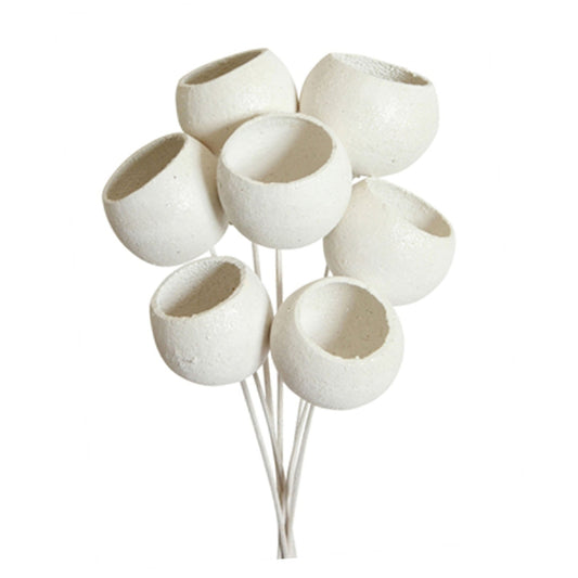 bell cups - 7 stem - white glitter